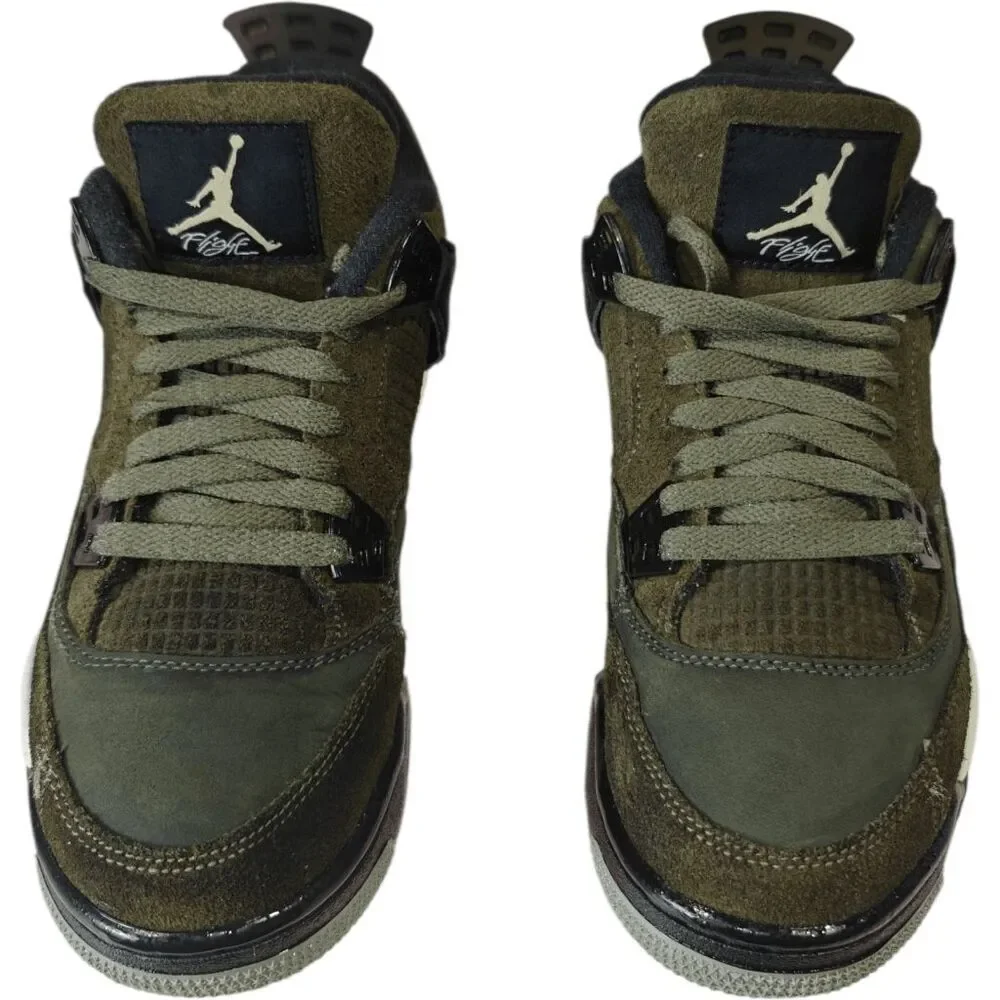 NIKE Air Jordan 4 Retro SE 'Craft Medium Olive' Sneakers Size 7Y